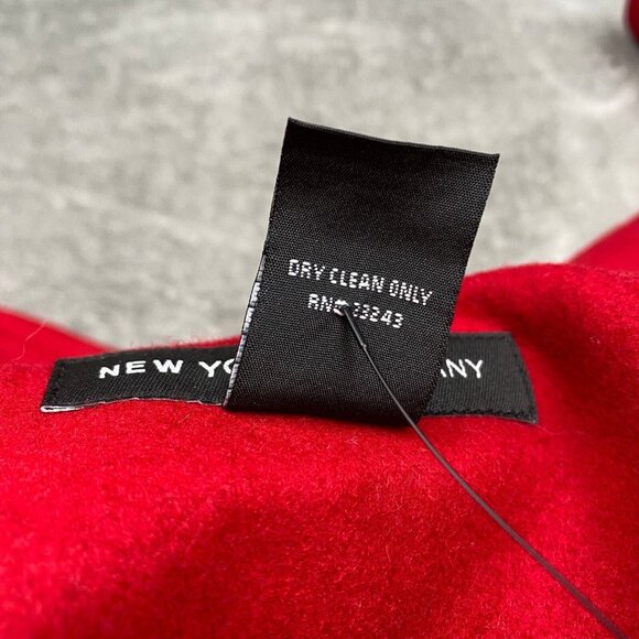 New York & Company Peacoat Womens 6 Red Wool Blend Double-Breasted Jacket Formal - Picture 11 of 12